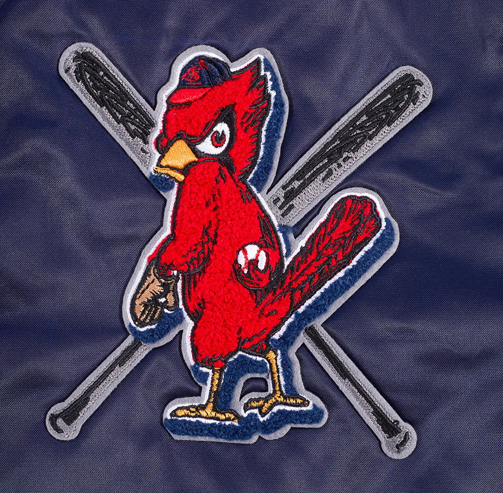 MLB ST. LOUIS CARDINALS MASHUP WOMEN'S RIB SATIN JACKET (MIDNIGHT NAVY/RED/MIDNIGHT NAVY) - Image 6