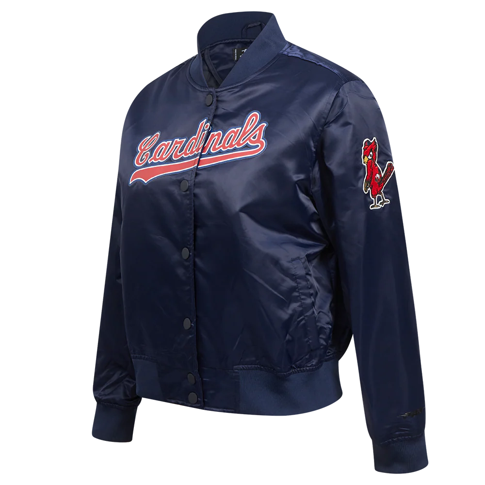 MLB ST. LOUIS CARDINALS CLASSIC WOMEN'S SATIN JACKET (MIDNIGHT NAVY) - Image 2