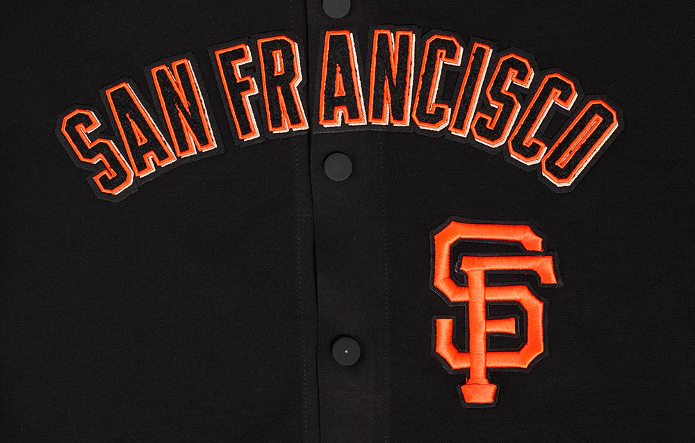 MLB SAN FRANCISCO GIANTS CLASSIC MEN'S WARM UP JACKET (BLACK/ORANGE) - Image 5