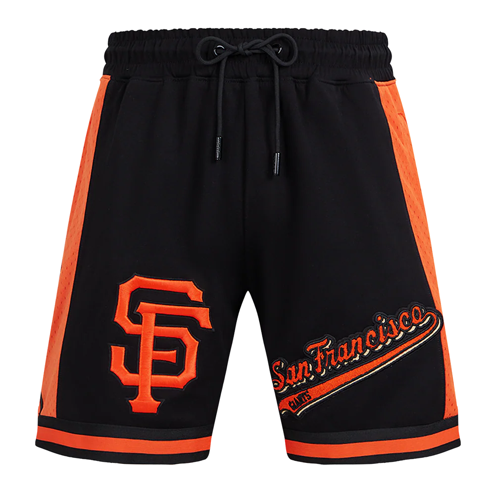 MLB SAN FRANCISCO GIANTS SCRIPT TAIL MEN'S DOUBLE KNIT 2.0 SHORT (BLACK/ORANGE) - Image 2