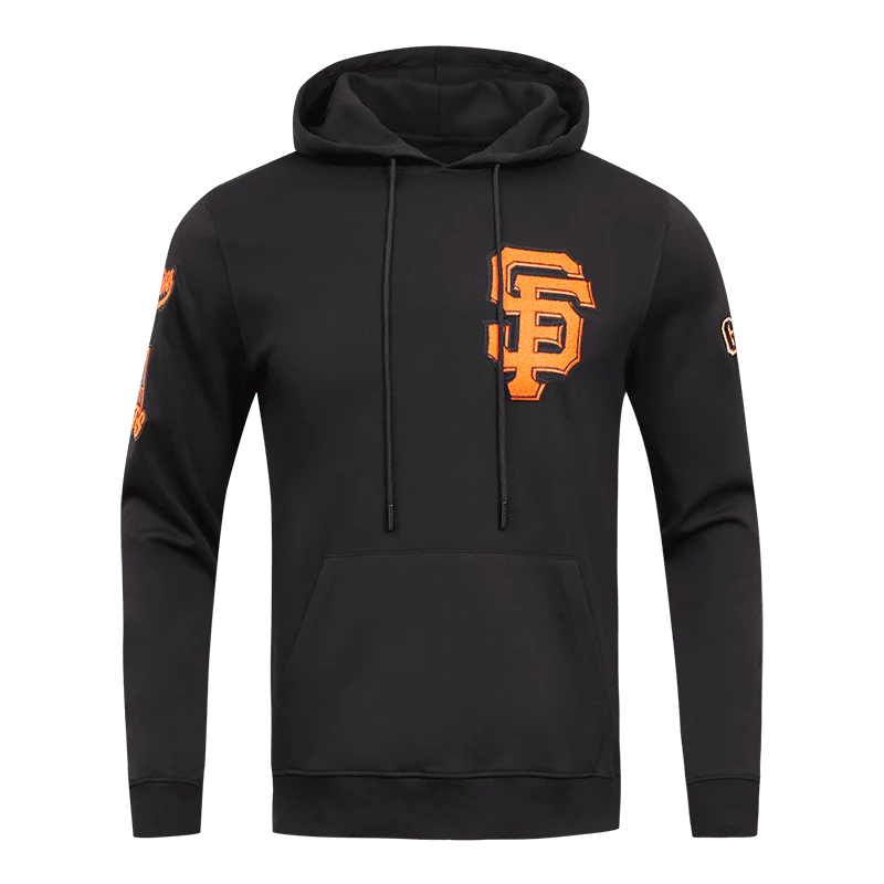 MLB SAN FRANCISCO GIANTS CLASSIC CHENILLE MEN'S PULLOVER HOODIE (BLACK)