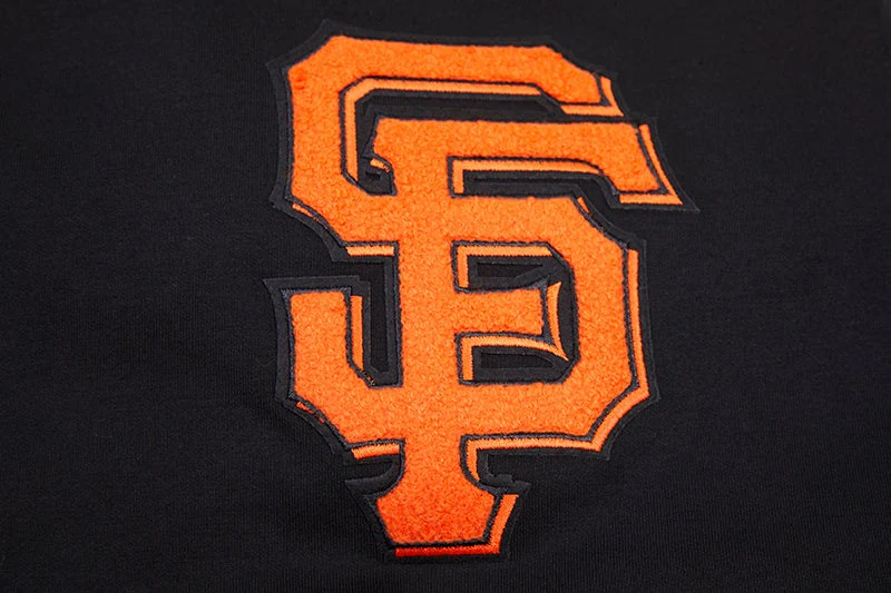 MLB SAN FRANCISCO GIANTS CLASSIC CHENILLE MEN'S PULLOVER HOODIE (BLACK) - Image 6