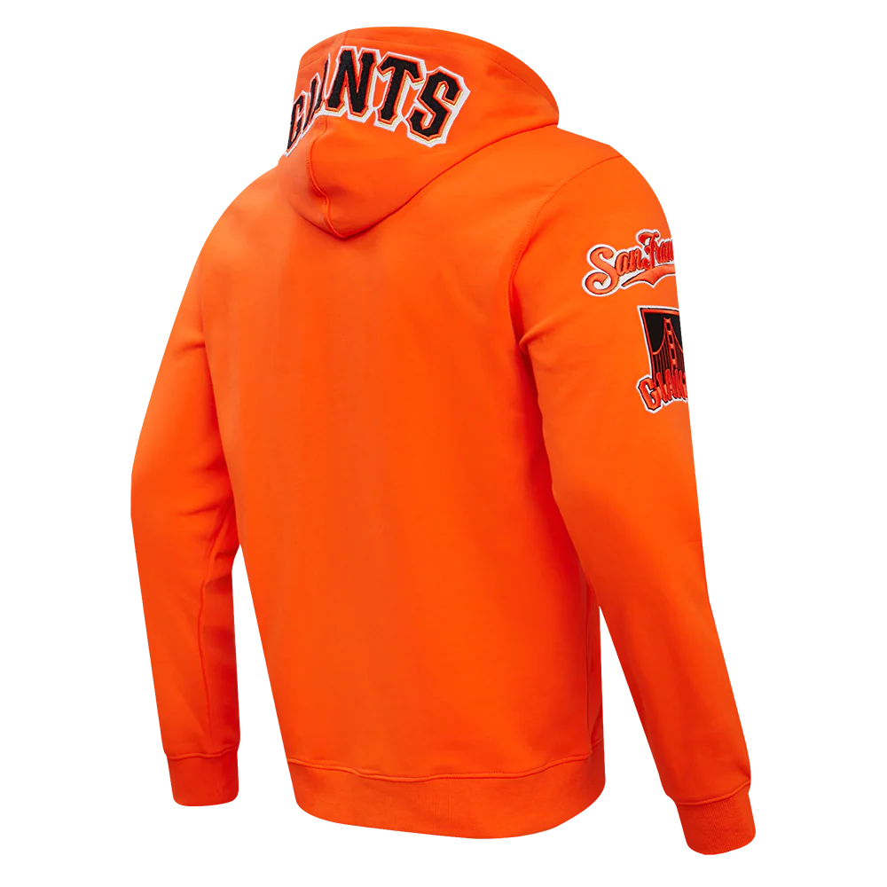MLB SAN FRANCISCO GIANTS CLASSIC CHENILLE MEN'S PULLOVER HOODIE (ORANGE) - Image 3