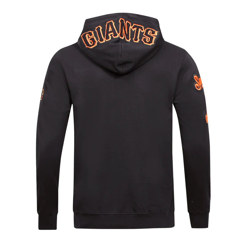MLB SAN FRANCISCO GIANTS CLASSIC CHENILLE MEN'S FULL ZIP PULLOVER HOODIE (BLACK) - Image 3