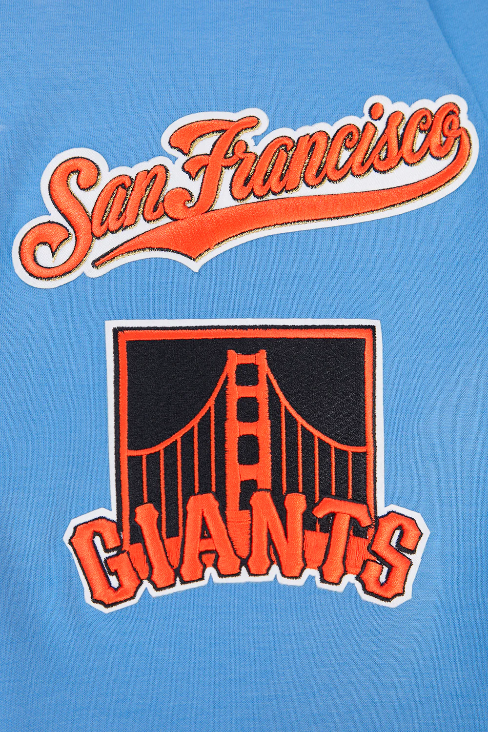 MLB SAN FRANCISCO GIANTS CLASSIC CHENILLE MEN'S FULL ZIP PULLOVER HOODIE (UNIVERSITY BLUE) - Image 7