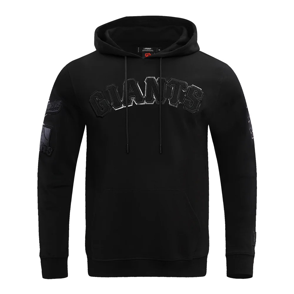 MLB SAN FRANCISCO GIANTS TRIPLE BLACK LOGO MEN'S PULLOVER HOODIE (TRIPLE BLACK)