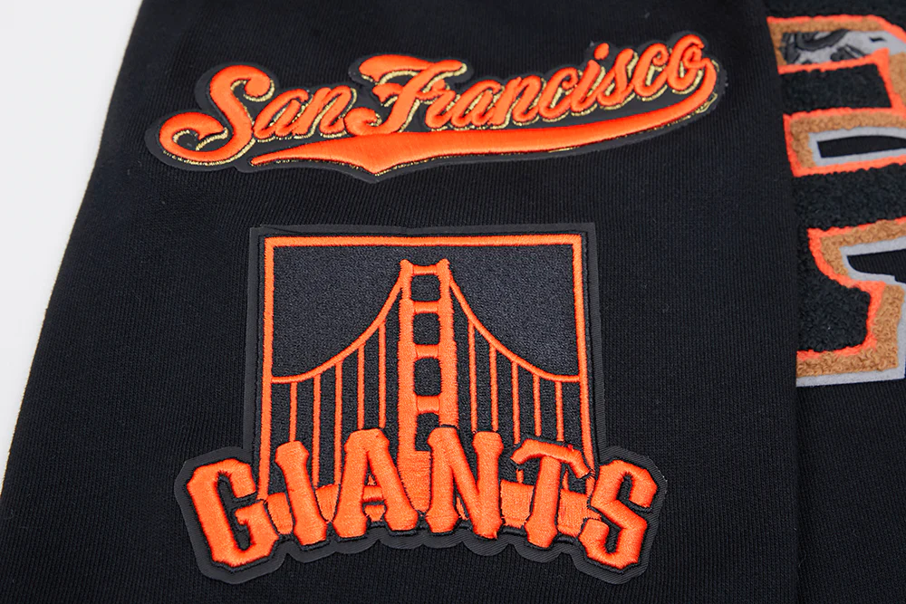 MLB SAN FRANCISCO GIANTS MASHUP MEN'S RIB PULLOVER HOODIE (BLACK/ORANGE) - Image 8
