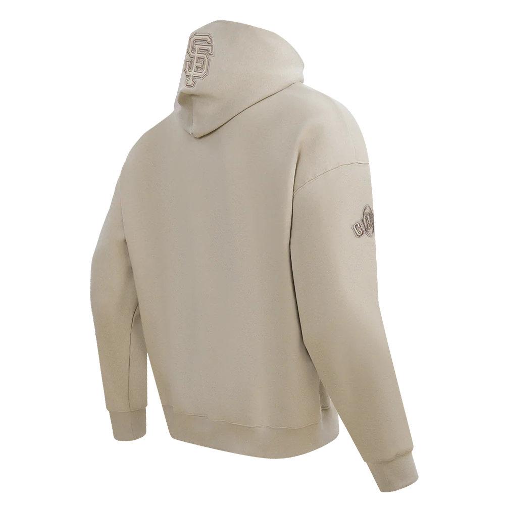 MLB SAN FRANCISCO GIANTS NEUTRAL DROP SHOULDER MEN'S PULLOVER HOODIE (TAUPE) - Image 4