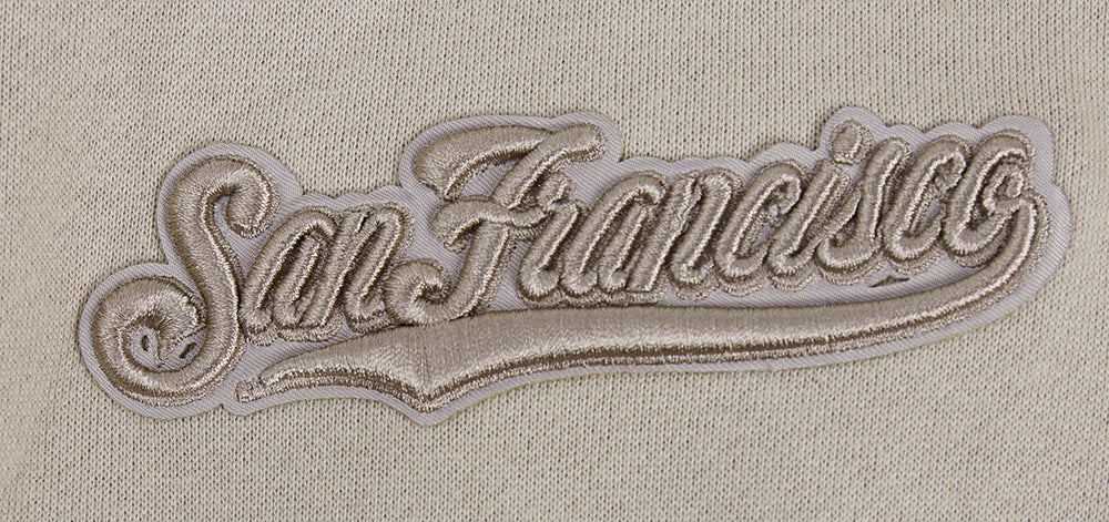 MLB SAN FRANCISCO GIANTS NEUTRAL DROP SHOULDER MEN'S PULLOVER HOODIE (TAUPE) - Image 6