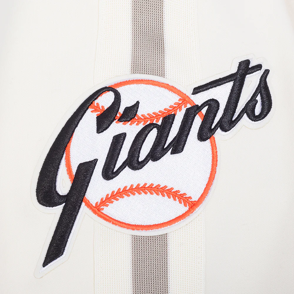 MLB SAN FRANCISCO GIANTS COOPERSTOWN LOGO PRO GAME DAY MEN'S DOUBLE KNIT JACKET (EGGSHELL/TAUPE/EGGSHELL) - Image 7