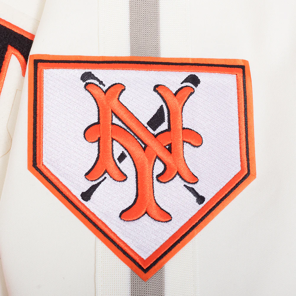 MLB SAN FRANCISCO GIANTS COOPERSTOWN LOGO PRO GAME DAY MEN'S DOUBLE KNIT JACKET (EGGSHELL/TAUPE/EGGSHELL) - Image 8