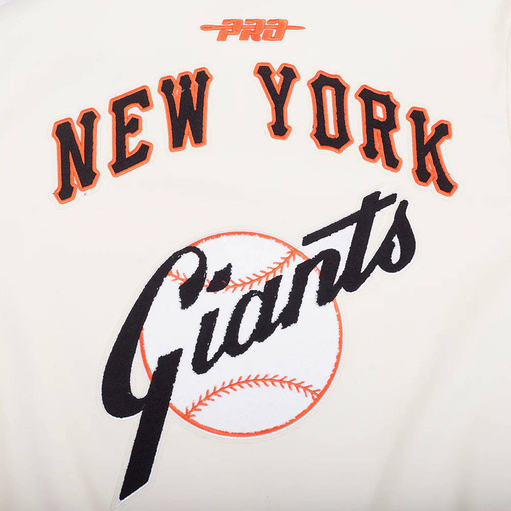 MLB SAN FRANCISCO GIANTS COOPERSTOWN LOGO PRO GAME DAY MEN'S DOUBLE KNIT JACKET (EGGSHELL/TAUPE/EGGSHELL) - Image 9