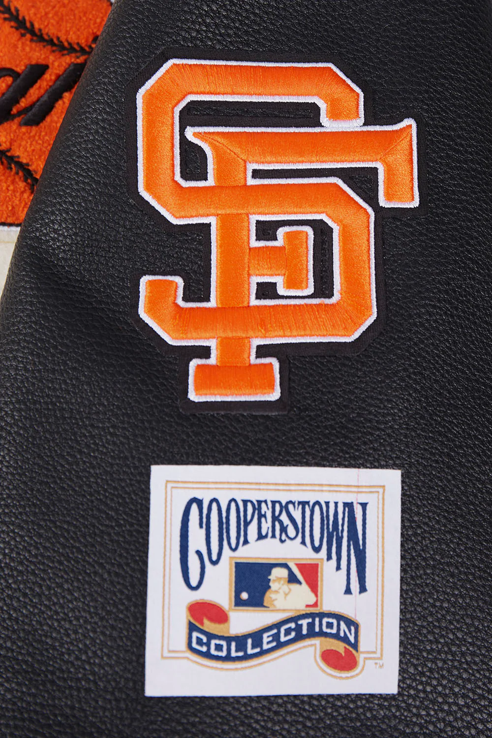 MLB SAN FRANCISCO GIANTS RETRO CLASSIC MEN'S RIB WOOL VARSITY JACKET (EGGSHELL/ BLACK) - Image 9