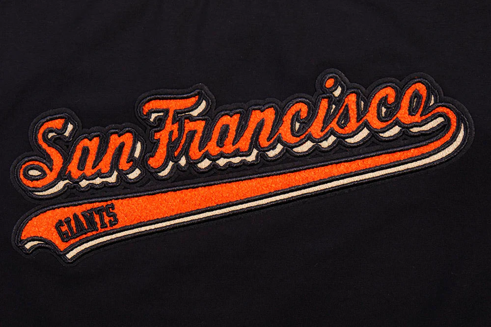 MLB SAN FRANCISCO GIANTS SCRIPT TAIL WOMEN'S SINGLE JERSEY BOXY TOP (BLACK) - Image 5