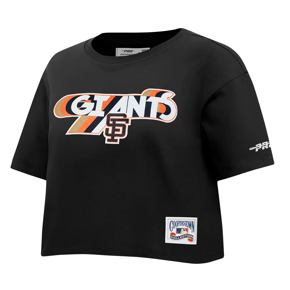 MLB SAN FRANCISCO GIANTS RETRO ELEVATION WOMEN'S SJ BOXY TEE (BLACK) - Image 3