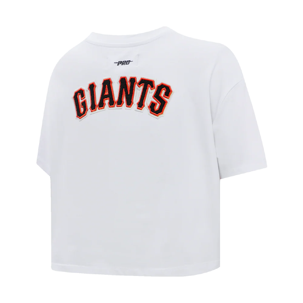 MLB SAN FRANCISCO GIANTS CLASSIC WOMEN'S BOXY TOP (WHITE) - Image 3