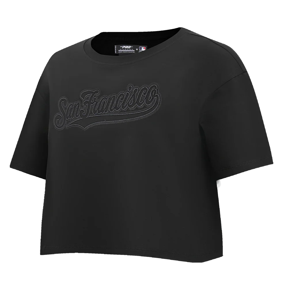 MLB SAN FRANCISCO GIANTS NEUTRAL WOMEN'S BOXY TOP (BLACK) - Image 2