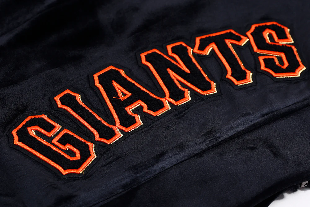 MLB SAN FRANCISCO GIANTS CLASSIC WOMEN'S VELOUR FULL ZIP PULLOVER HOODIE (BLACK) - Image 7