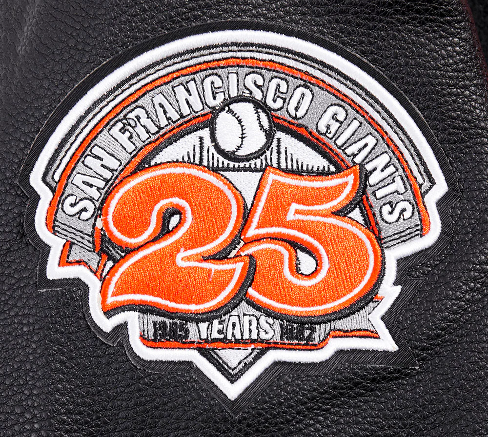 MLB SAN FRANCISCO GIANTS RETRO CLASSIC WOMEN'S RIB WOOL VARSITY JACKET (BLACK/ORANGE) - Image 7