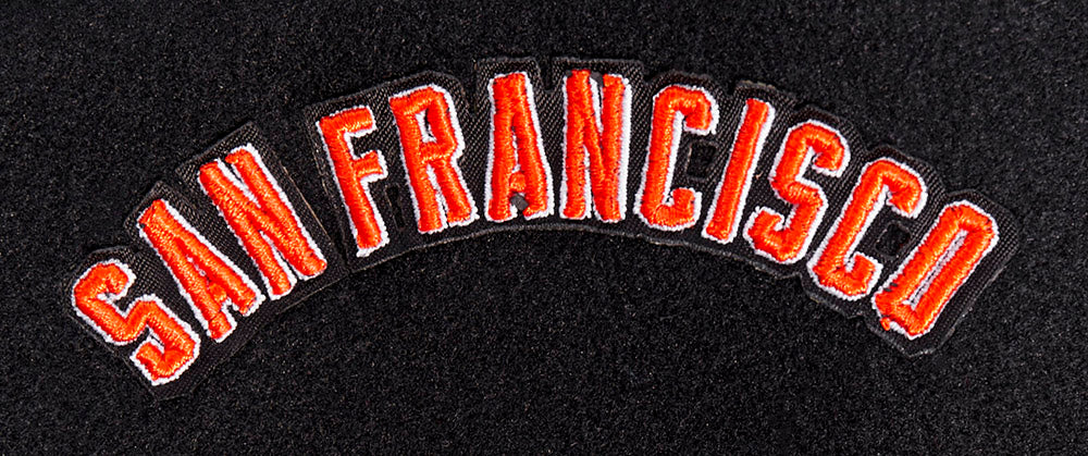 MLB SAN FRANCISCO GIANTS RETRO CLASSIC WOMEN'S RIB WOOL VARSITY JACKET (BLACK/ORANGE) - Image 8