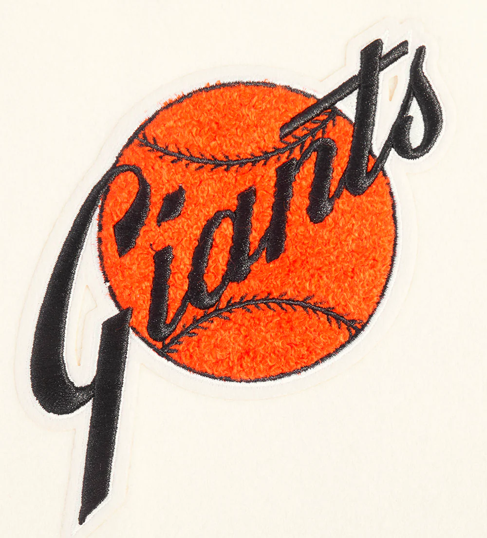 MLB SAN FRANCISCO GIANTS RETRO CLASSIC WOMEN'S RIB WOOL VARSITY JACKET (EGGSHELL/ BLACK) - Image 7