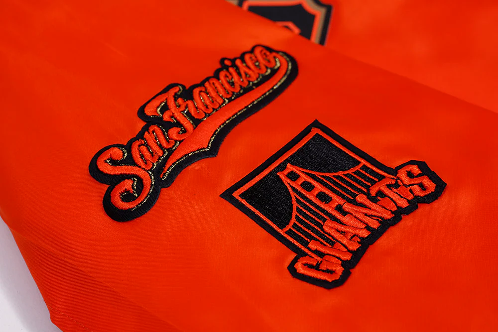 MLB SAN FRANCISCO GIANTS CLASSIC WOMEN'S SATIN JACKET (ORANGE) - Image 7