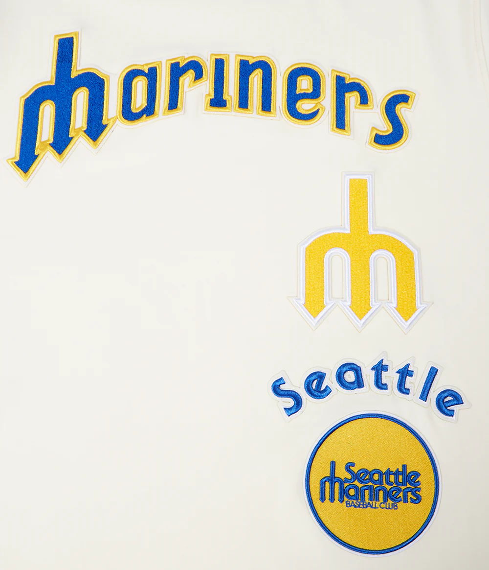 MLB SEATTLE MARINERS RETRO CLASSIC MEN'S TOP (EGGSHELL/ ROYAL BLUE) - Image 5