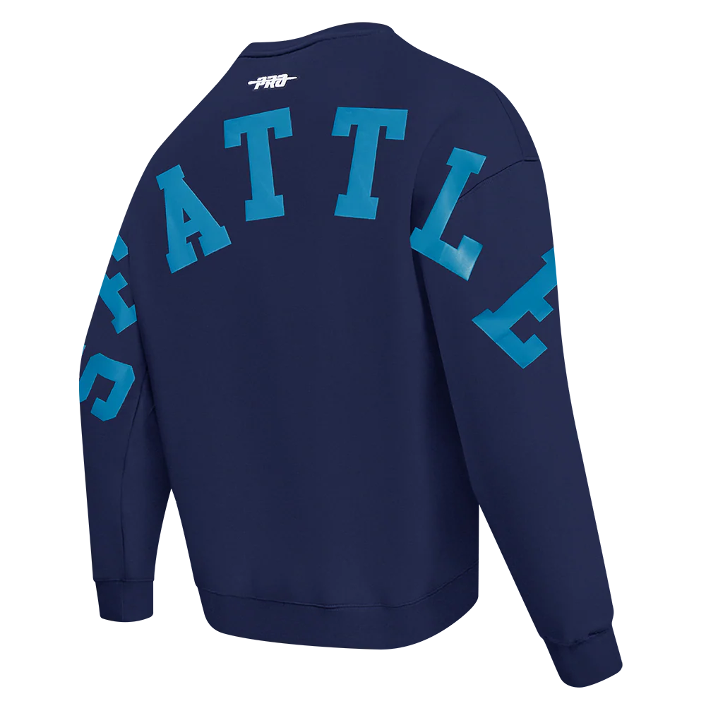 MLB SEATTLE MARINERS WINGSPAN MEN'S DROP SHOULDER FLC CREWNECK (MIDNIGHT NAVY) - Image 4