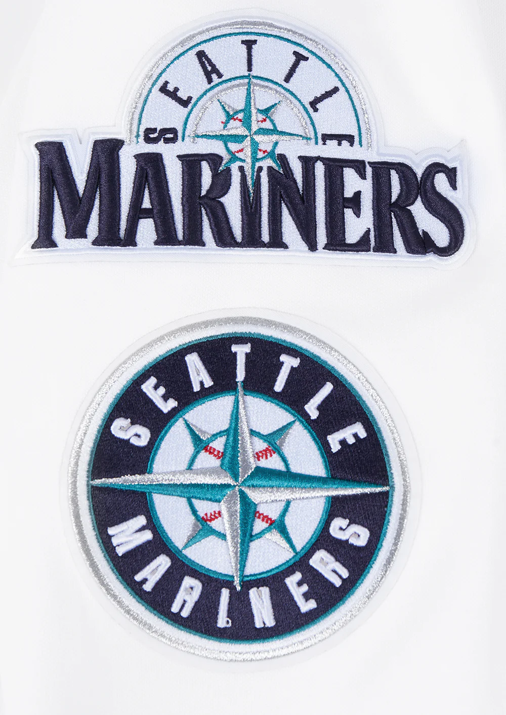 MLB SEATTLE MARINERS CLASSIC CHENILLE MEN'S FULL ZIP PULLOVER HOODIE (WHITE) - Image 6