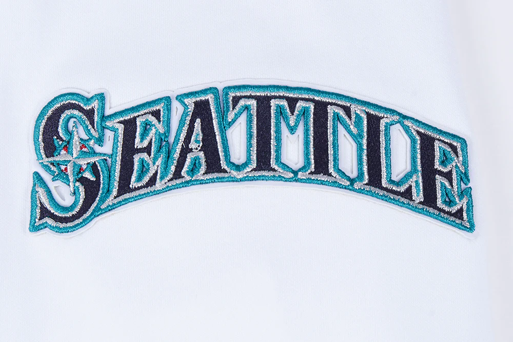 MLB SEATTLE MARINERS CLASSIC CHENILLE MEN'S PULLOVER HOODIE (WHITE) - Image 8