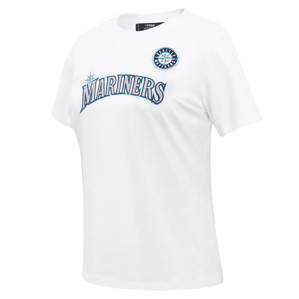 MLB SEATTLE MARINERS CLASSIC SHORT SLEEVE WOMEN'S SLIM FIT TOP (WHITE) - Image 2