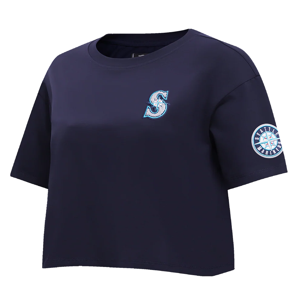 MLB SEATTLE MARINERS CLASSIC WOMEN'S BOXY TOP (MIDNIGHT NAVY) - Image 2