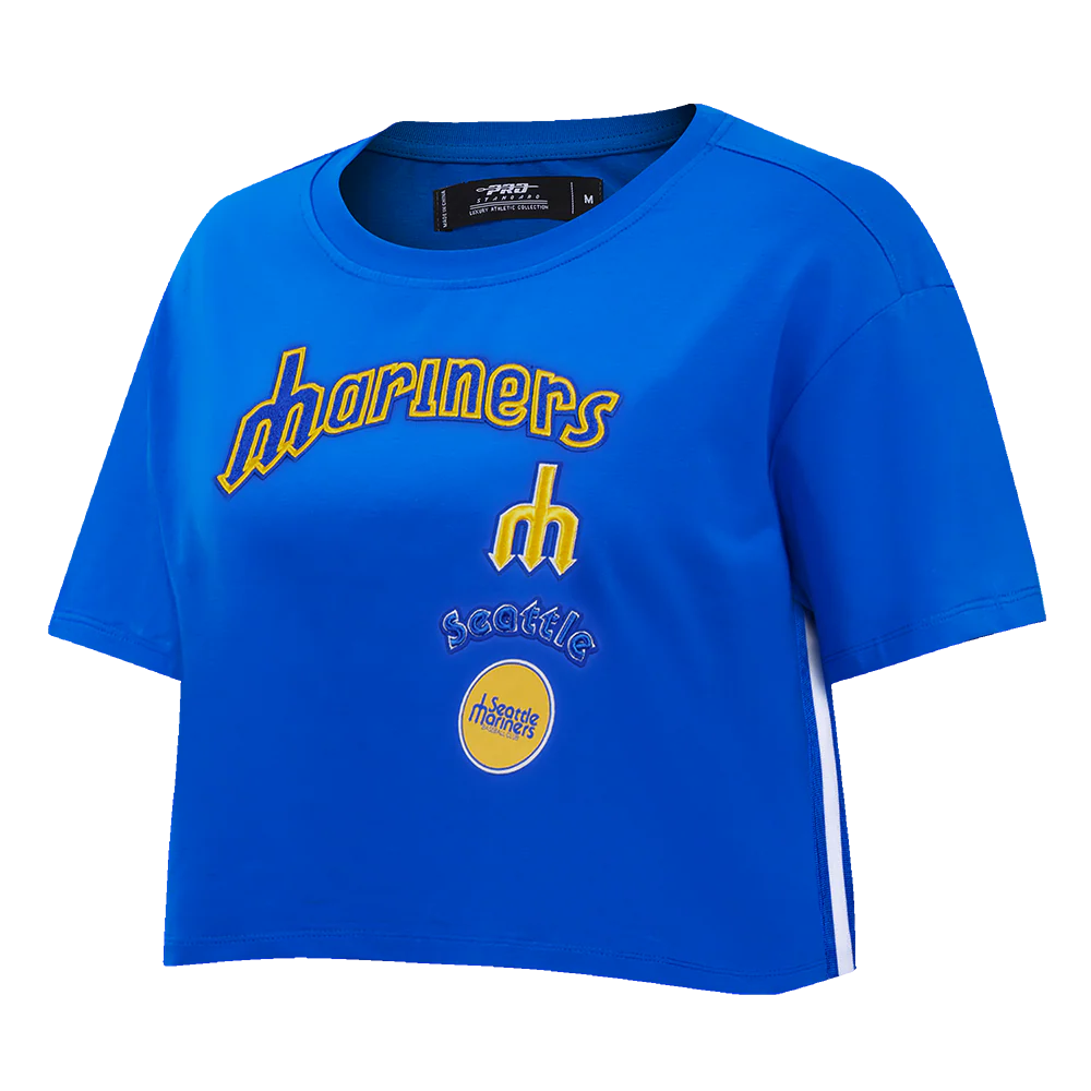 MLB SEATTLE MARINERS RETRO CLASSIC WOMEN'S BOXY TOP (ROYAL BLUE) - Image 2