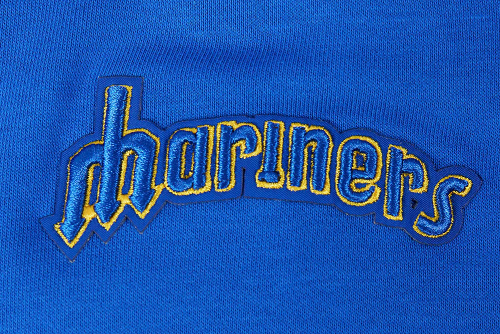 MLB SEATTLE MARINERS RETRO CLASSIC WOMEN'S RIB CROPPED PULLOVER HOODIE (ROYAL BLUE) - Image 6