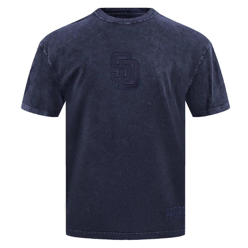MLB SAN DIEGO PADRES WASHED CLASSIC MEN'S ENZYME WASH CJ DROP SHOULDER TEE (WASHED MIDNIGHT NAVY) - Image 4