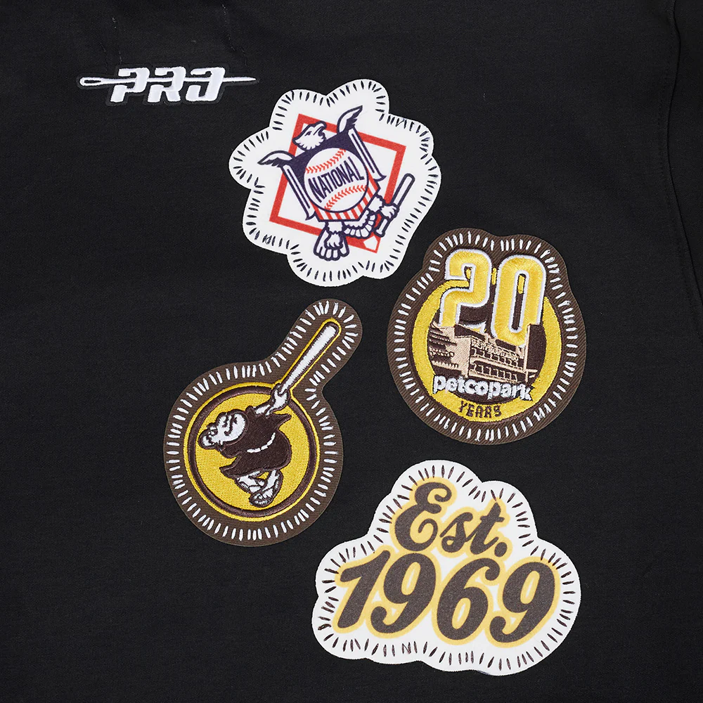 MLB SAN DIEGO PADRES DIY PICK STITCH MEN'S DOUBLE KNIT PULLOVER HOODIE (BLACK) - Image 10