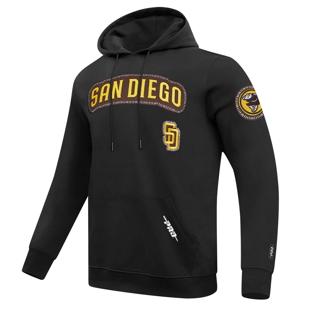 MLB SAN DIEGO PADRES DIY PICK STITCH MEN'S DOUBLE KNIT PULLOVER HOODIE (BLACK) - Image 6