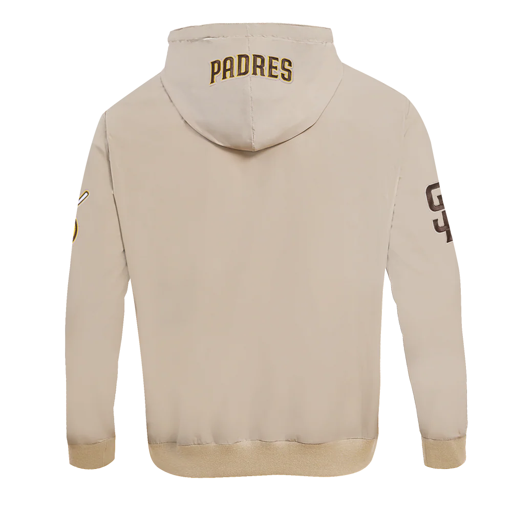 MLB SAN DIEGO PADRES CLASSIC WIND SUIT MEN'S WOVEN FULL ZIP PULLOVER HOODIE (BROWN) - Image 3