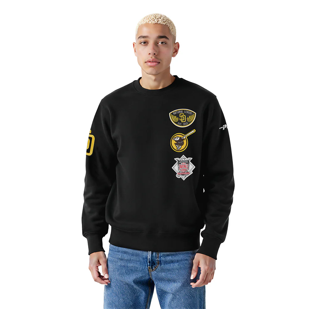 MLB SAN DIEGO PADRES BORN FOR SPORT MEN'S FLC CREWNECK (BLACK)