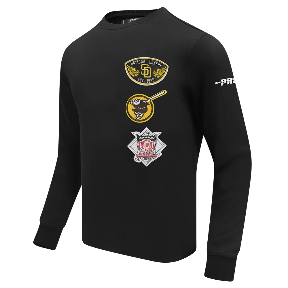 MLB SAN DIEGO PADRES BORN FOR SPORT MEN'S FLC CREWNECK (BLACK) - Image 3