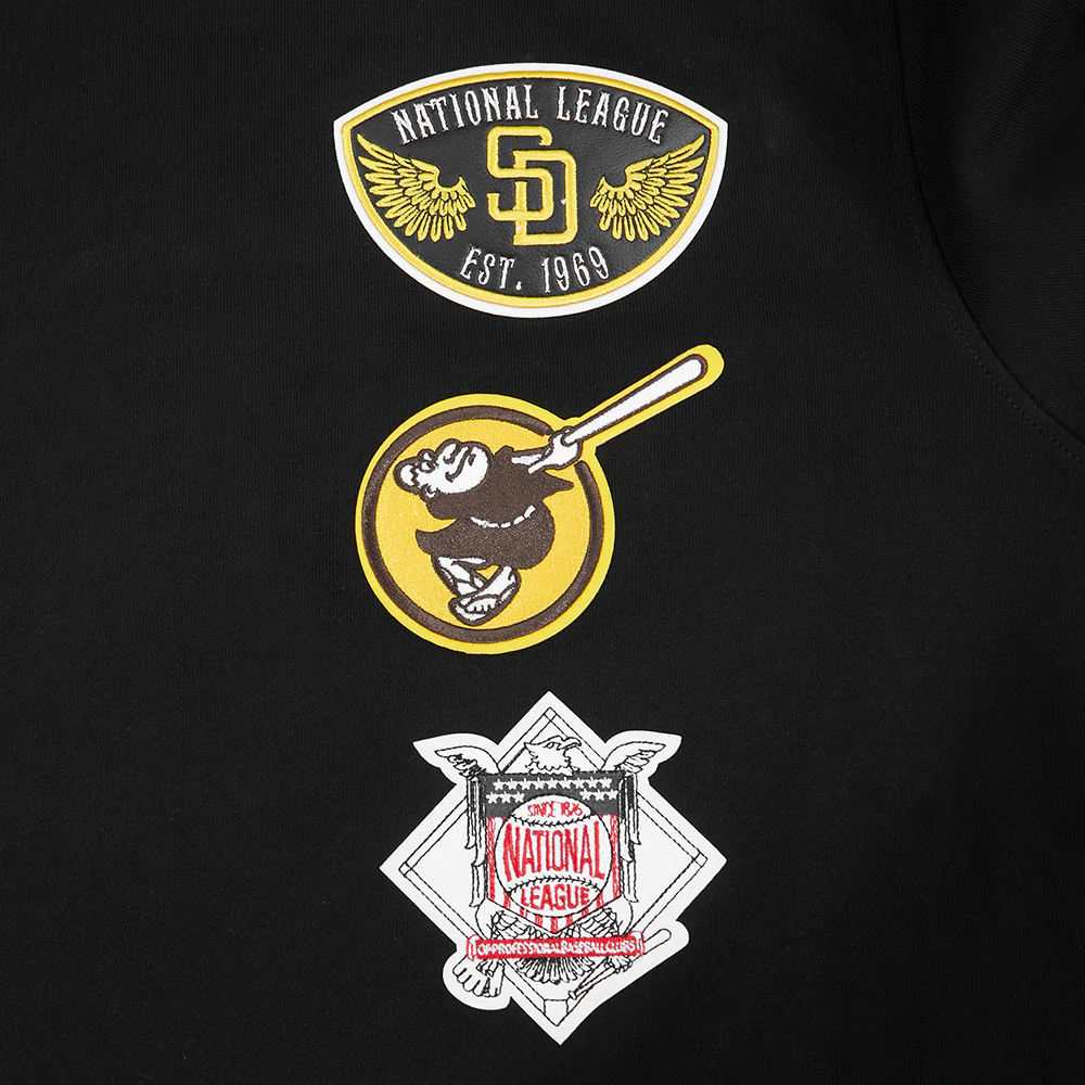 MLB SAN DIEGO PADRES BORN FOR SPORT MEN'S FLC CREWNECK (BLACK) - Image 5