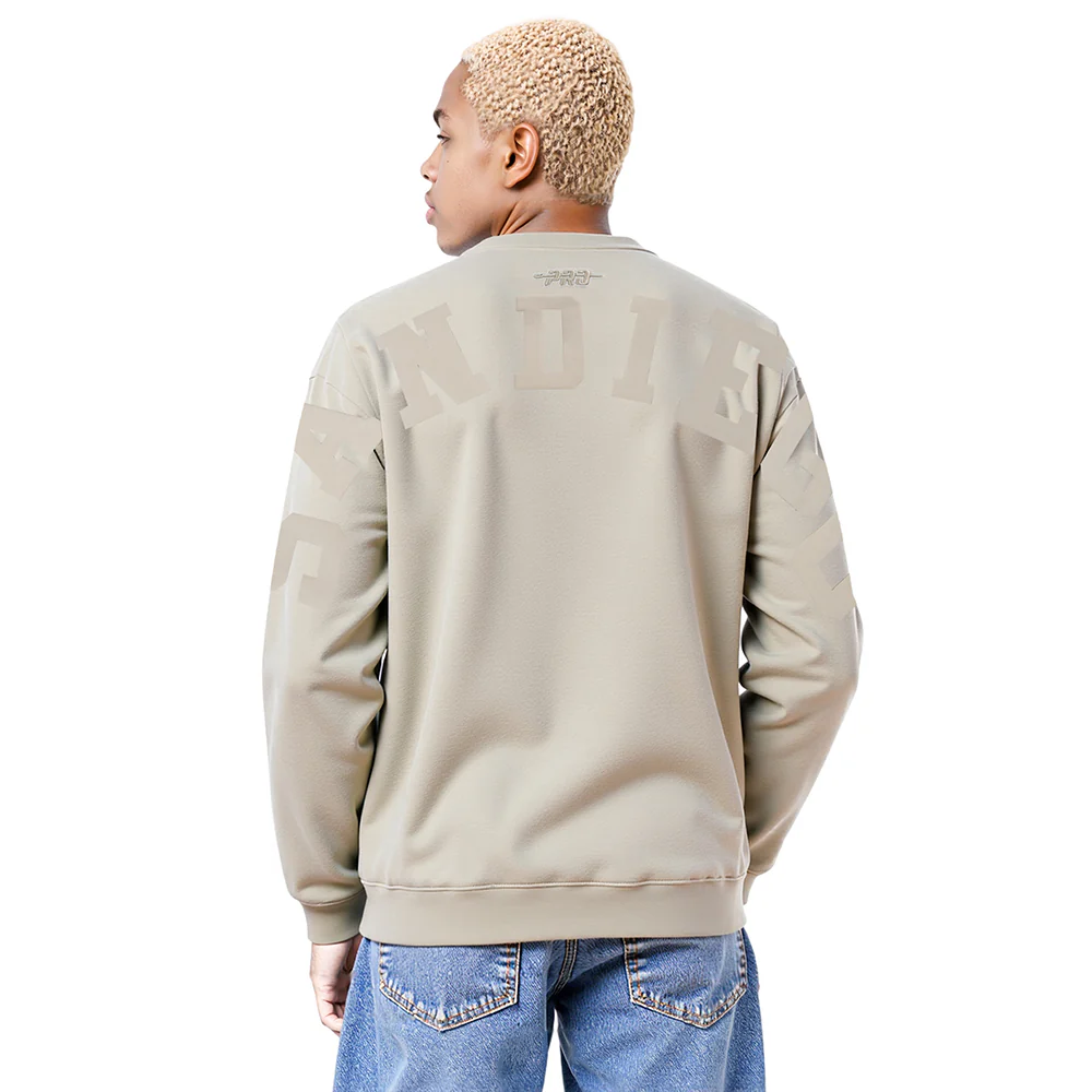 MLB SAN DIEGO PADRES WINGSPAN MEN'S DROP SHOULDER FLC CREWNECK (TAUPE)