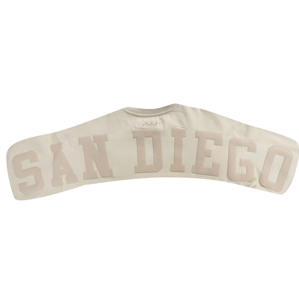 MLB SAN DIEGO PADRES WINGSPAN MEN'S DROP SHOULDER FLC CREWNECK (TAUPE) - Image 7
