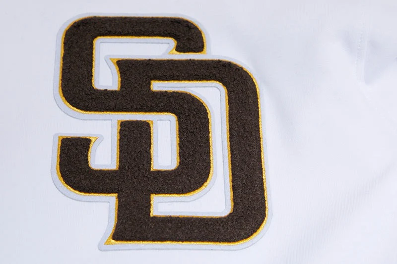 MLB SAN DIEGO PADRES CLASSIC CHENILLE MEN'S PULLOVER HOODIE (WHITE) - Image 5
