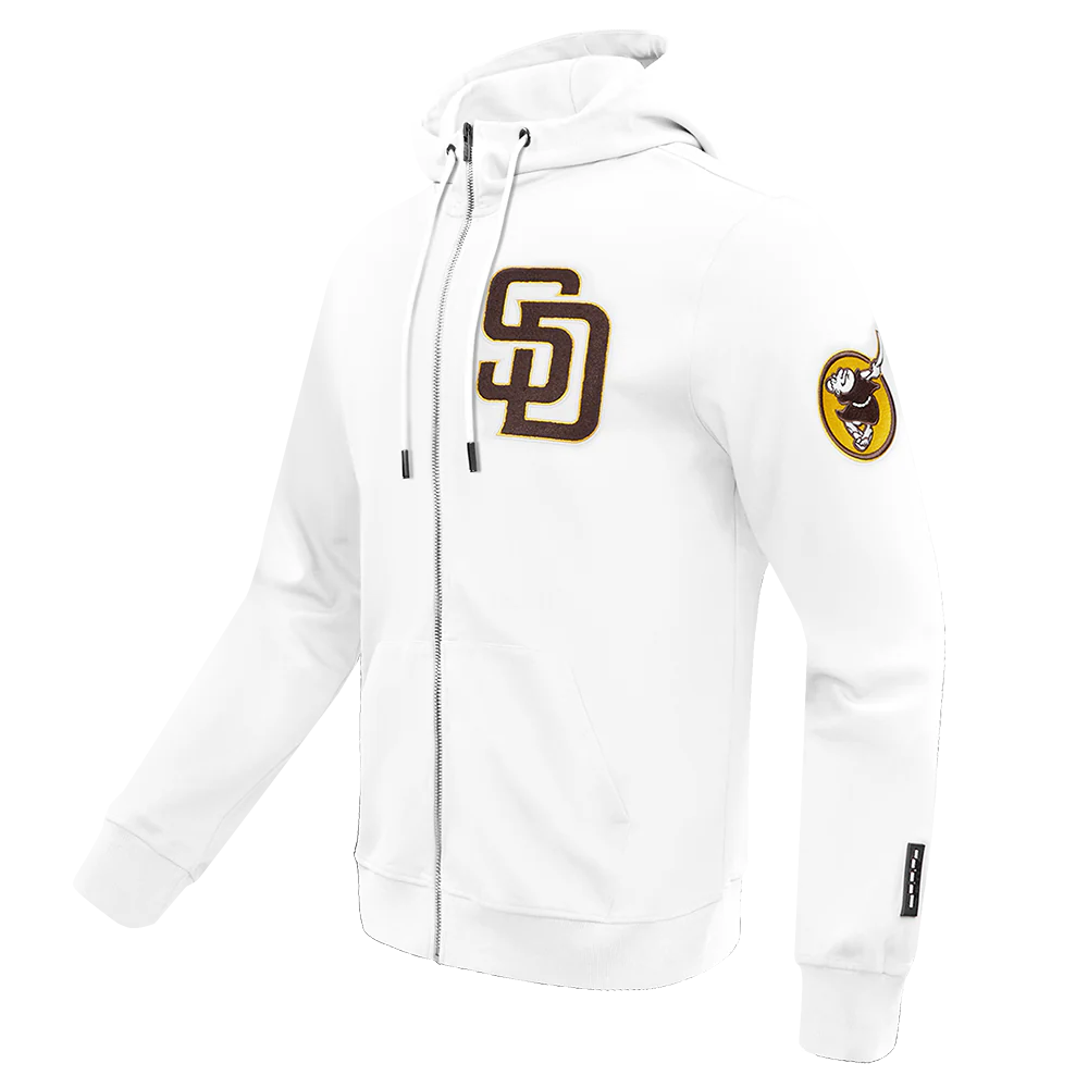 MLB SAN DIEGO PADRES CLASSIC CHENILLE MEN'S FZ PO HOODIE (PINK) - Image 14