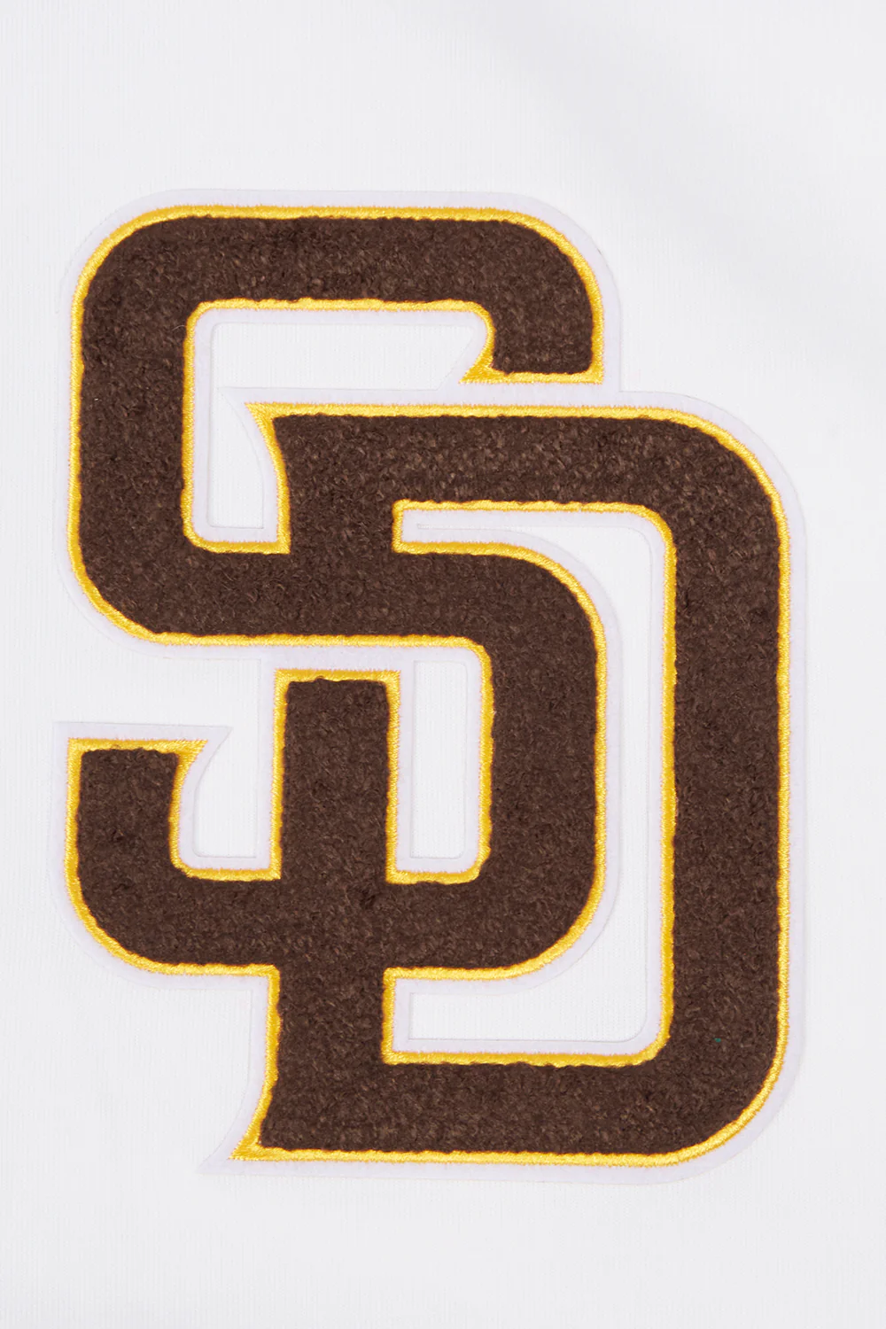 MLB SAN DIEGO PADRES CLASSIC CHENILLE MEN'S FULL ZIP PULLOVER HOODIE (WHITE) - Image 5