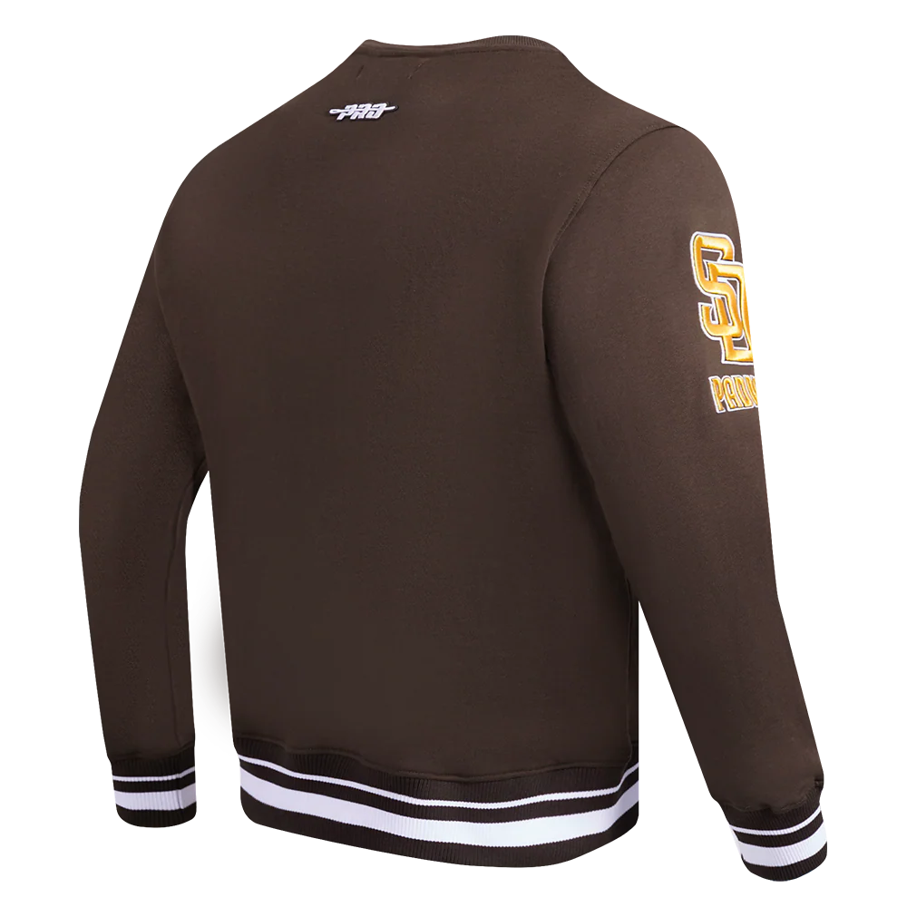 MLB SAN DIEGO PADRES MASHUP MEN'S RIB CREWNECK (BROWN) - Image 3