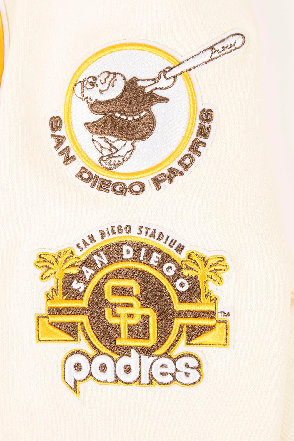 MLB SAN DIEGO PADRES RETRO CLASSIC MEN'S PULLOVER HOODIE (EGGSHELL/ BLACK) - Image 7