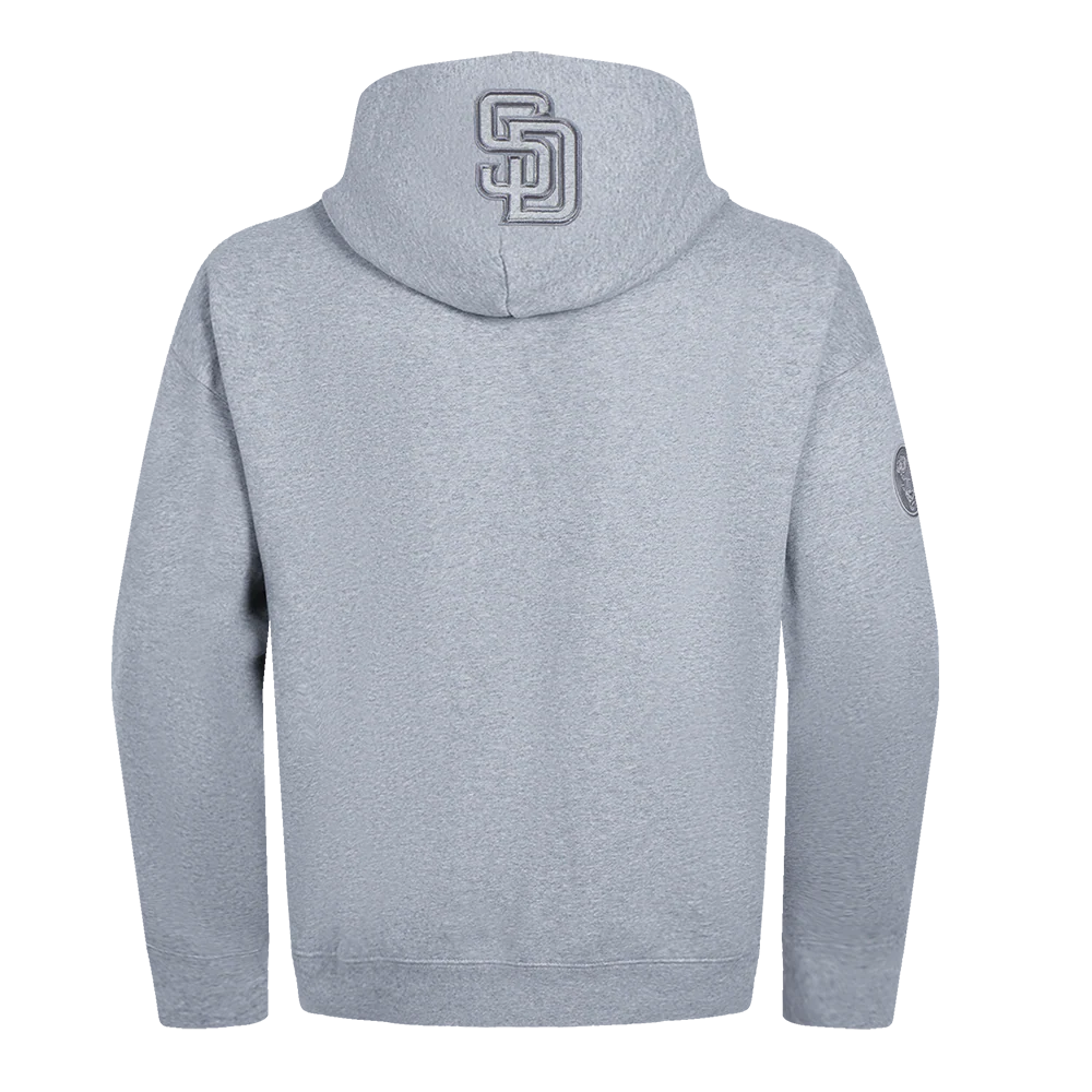 MLB SAN DIEGO PADRES NEUTRAL MEN'S DROP SHOULDER PULLOVER HOODIE (DARK HEATHER GRAY) - Image 3