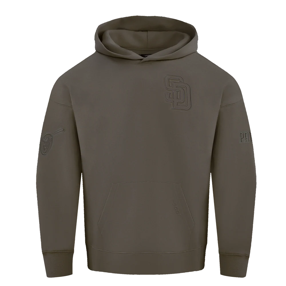 MLB SAN DIEGO PADRES NEUTRAL DROP SHOULDER MEN'S PULLOVER HOODIE (DARK TAUPE)